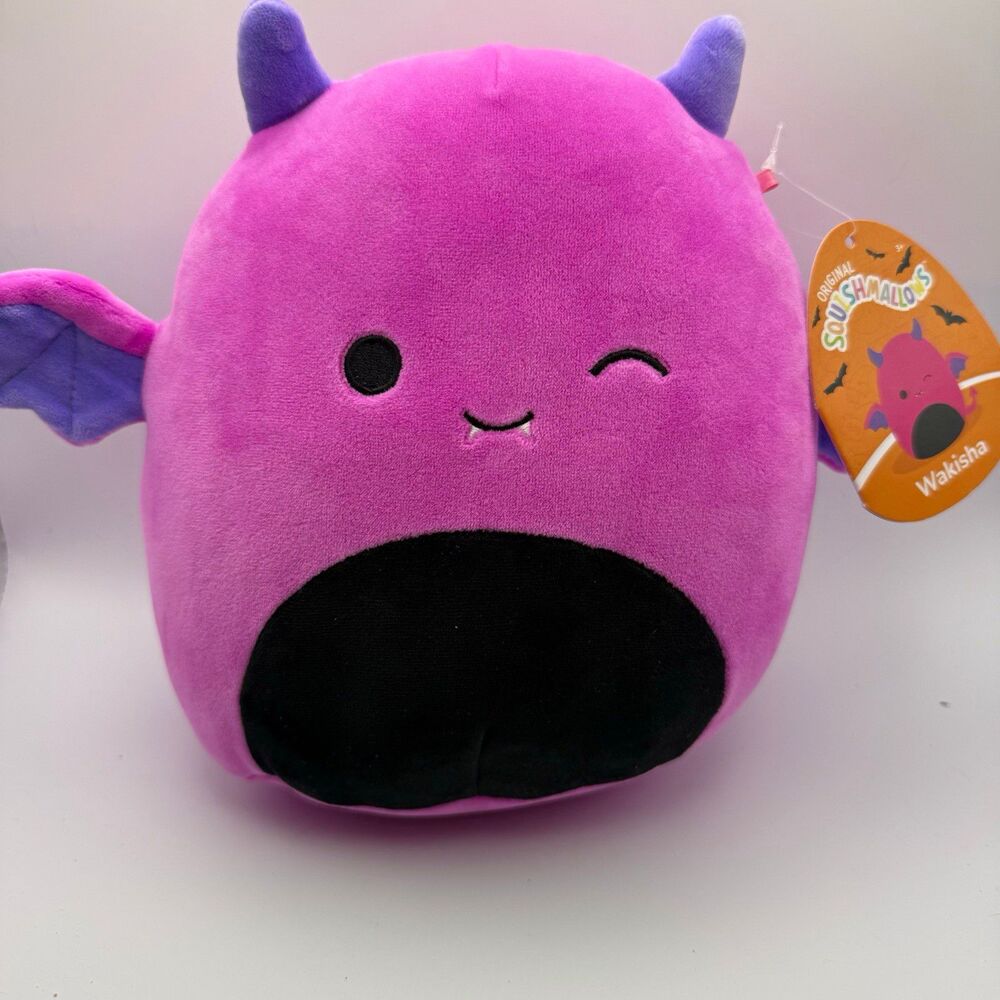 Squishmallow Wakisha the Neon Pink Devil 8" Plush - Halloween Squad NWT